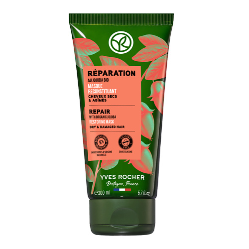 

YVES ROCHER Маска ВОССТАНОВЛЕНИЕ с жожоба БИО – Для сухих и поврежденных волос, Маска ВОССТАНОВЛЕНИЕ с жожоба БИО – Для сухих и поврежденных волос