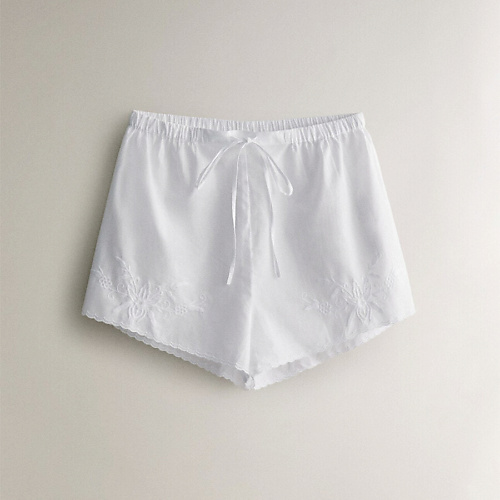 

ZARA HOME Хлопчатобумажные шорты с вышивкой, Хлопчатобумажные шорты с вышивкой