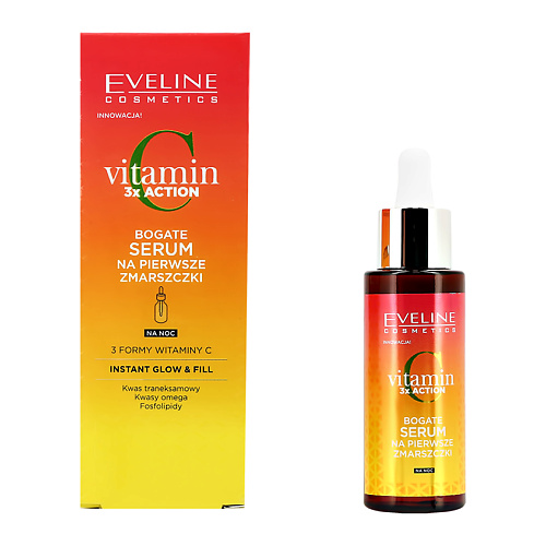 

EVELINE Сыворотка для лица VITAMIN C питательная против первых морщин 30.0, Сыворотка для лица VITAMIN C питательная против первых морщин