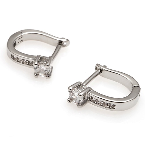 

SHINE & BEAUTY Серьги с английским замком покрытые серебром с кристаллами Swarovski, Серьги с английским замком покрытые серебром с кристаллами Swarovski