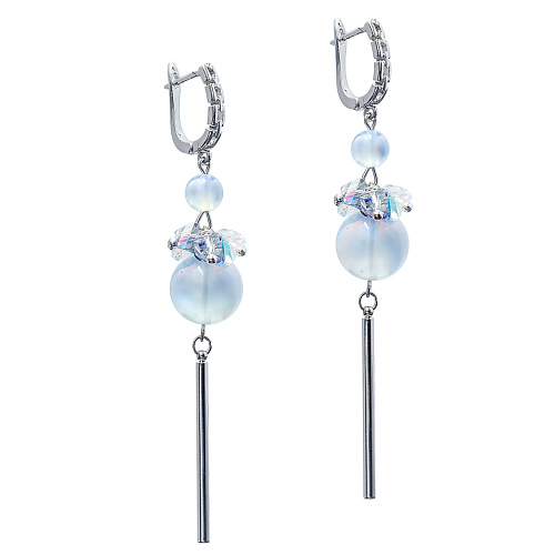 

KOSHIKA Серьги из натурального аквамарина и хрусталя 'Снежное утро', Серьги из натурального аквамарина и хрусталя 'Снежное утро'