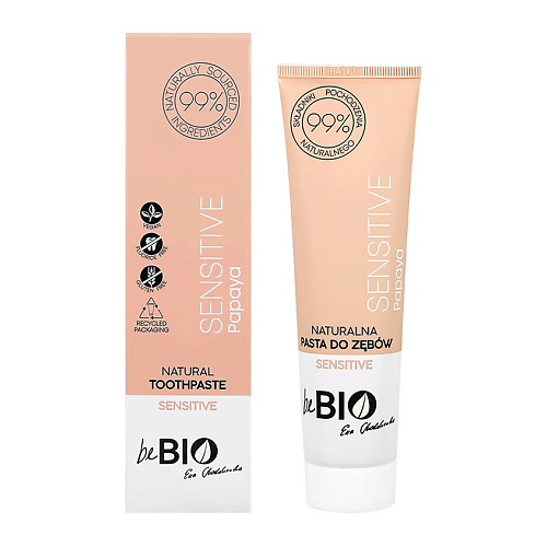 

BEBIO Паста зубная SENSITIVE Папайя и мята 100, Паста зубная SENSITIVE Папайя и мята