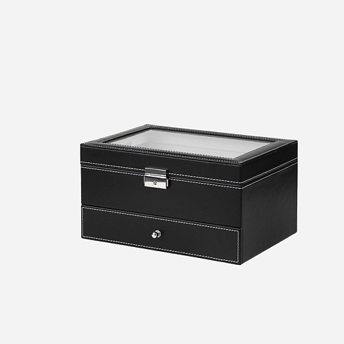 

CLOX Шкатулка для 10 часов, 5 очков и украшений, 2 яруса, W119, Шкатулка для 10 часов, 5 очков и украшений, 2 яруса, W119