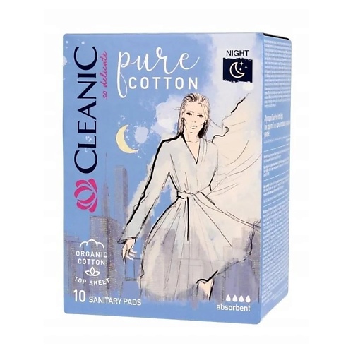 

CLEANIC Pure Cotton Гигиенические прокладки ночь 10.0, Pure Cotton Гигиенические прокладки ночь
