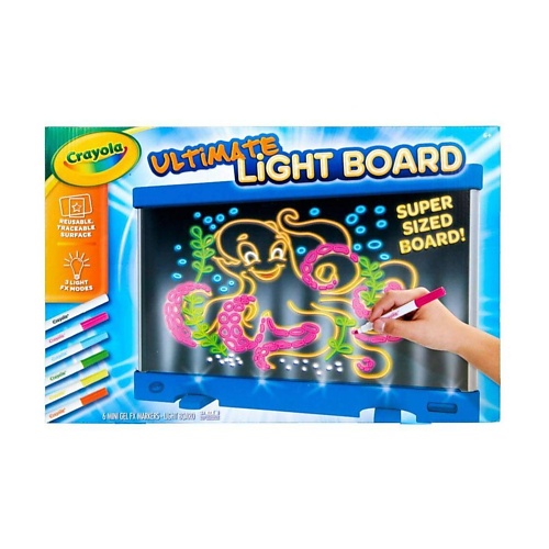 

CRAYOLA Светодиодная доска для рисования Led Deluxe + Мини-фломастеры, Светодиодная доска для рисования Led Deluxe + Мини-фломастеры