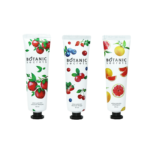 

BOTANIC SECRETS Крем для рук, набор - Лесные Ягоды, Красное яблоко, Грейпфрут 30.3, Крем для рук, набор - Лесные Ягоды, Красное яблоко, Грейпфрут