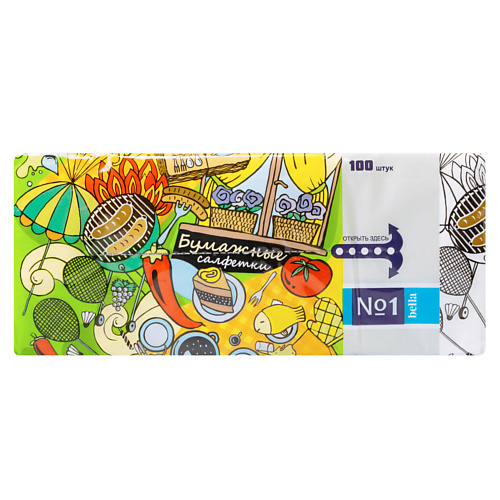 

BELLA №1 Бумажные салфетки "Веселый пикник", в мягкой упаковке, 2-слойные, №1 Бумажные салфетки "Веселый пикник", в мягкой упаковке, 2-слойные