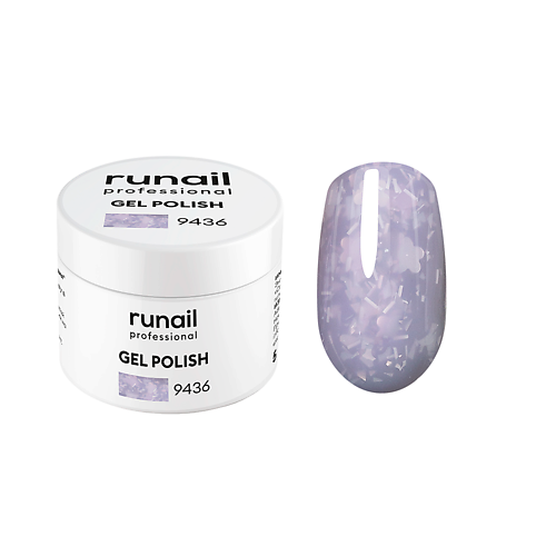 

RUNAIL PROFESSIONAL Гель-лак с фольгой и фигурными пайетками ГОРТЕНЗИЯ, Гель-лак с фольгой и фигурными пайетками ГОРТЕНЗИЯ