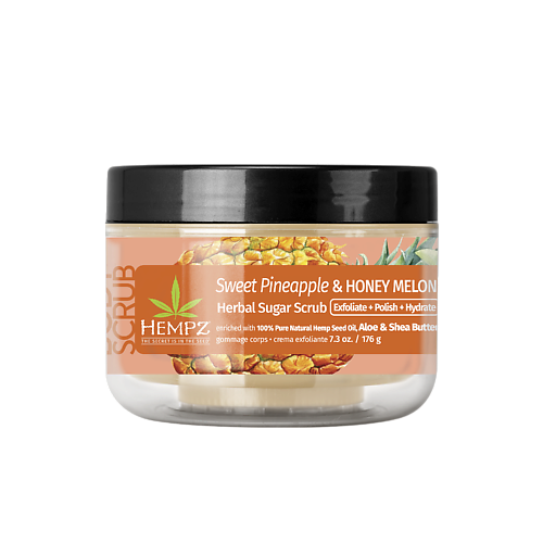 HEMPZ Cкраб сахарный для тела Ананас и Медовая ДыняSweet Pineapple Honey Melon Herbal Sugar Scrub 1760 1990₽