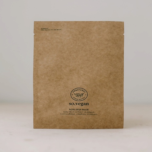 

SO NATURAL Энергетическая тканевая маска So Vegan Noni Deep Mask 25.0, Энергетическая тканевая маска So Vegan Noni Deep Mask