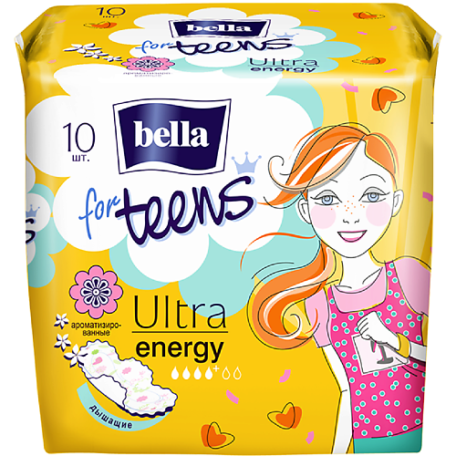 

BELLA Прокладки супертонкие for teens Ultra energy 10.0, Прокладки супертонкие for teens Ultra energy