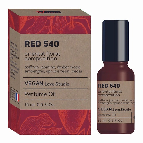 

VEGAN.LOVE.STUDIO Парфюмерное масло для тела Red 540 шафран жасмин амбра кедр 15.0, Парфюмерное масло для тела Red 540 шафран жасмин амбра кедр
