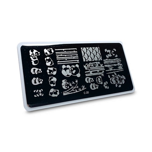 

AEROPUFFING Пластина для стемпинга Stamping Plate Панды, Пластина для стемпинга Stamping Plate Панды