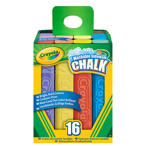 

CRAYOLA Смываемые разноцветные мелки для рисования на асфальте Washable Sidewalk Chalk, Смываемые разноцветные мелки для рисования на асфальте Washable Sidewalk Chalk