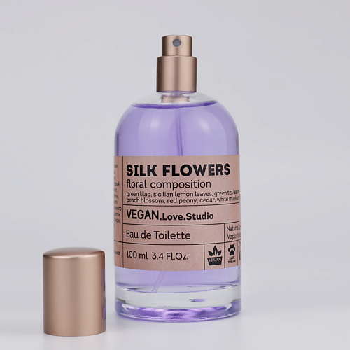 

VEGAN.LOVE.STUDIO Туалетная вода женская Silk Flowers зеленая сирень петитгрейн белый кедр 100.0, Туалетная вода женская Silk Flowers зеленая сирень петитгрейн белый кедр