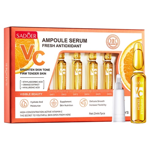 

SADOER Сыворотка для лица антиоксидантная выравнивающая тон кожи с витамином С 2, Сыворотка для лица антиоксидантная выравнивающая тон кожи с витамином С