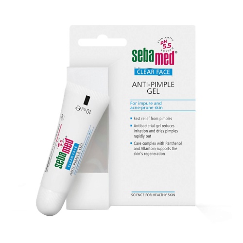 

SEBAMED Антибактериальный противовоспалительный гель от прыщей Clear Face Anti Pimple Gel 10.0, Антибактериальный противовоспалительный гель от прыщей Clear Face Anti Pimple Gel