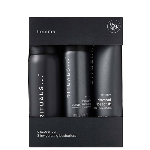 

RITUALS... Набор Homme Trial Set: Пена для душа + Скраб для лица + Дезодорант-спрей, ... Набор Homme Trial Set: Пена для душа + Скраб для лица + Дезодорант-спрей
