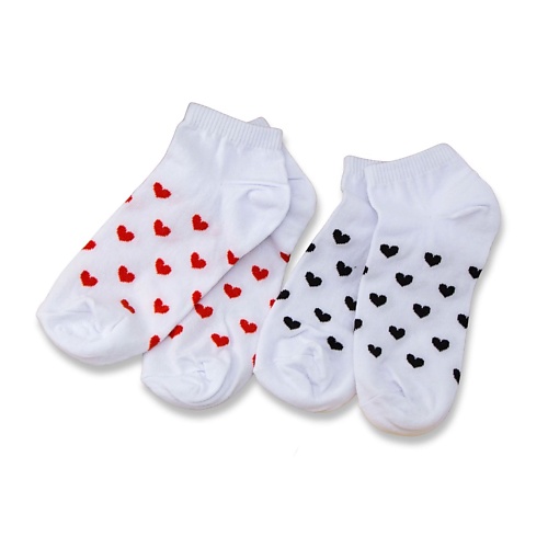 

ILIKEGIFT Носки женские короткие "Red and Black hearts" 2 пары, Носки женские короткие "Red and Black hearts" 2 пары