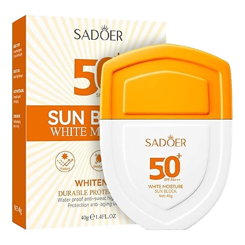 

SADOER Крем для лица и тела SPF50+ осветляющий и увлажняющий, Крем для лица и тела SPF50+ осветляющий и увлажняющий