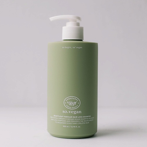 Шампунь для волос SO NATURAL Шампунь против выпадения волос So Vegan Heartleaf Vinegar Hair Loss Shampoo 500.0