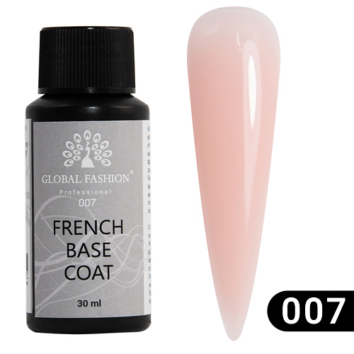 

GLOBAL FASHION Камуфлирующая база для ногтей French Rubber Base 30, Камуфлирующая база для ногтей French Rubber Base
