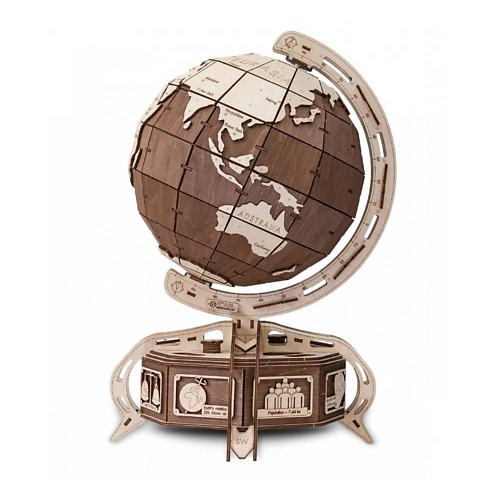 

EWA ECO-WOOD-ART Деревянный конструктор 3D Глобус 1.0, Деревянный конструктор 3D Глобус