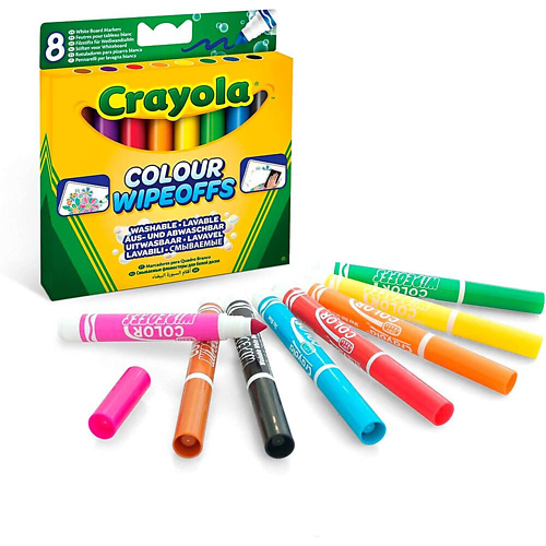 

CRAYOLA Стирающиеся фломастеры для белой доски Colour Wipeoffs 8.0, Стирающиеся фломастеры для белой доски Colour Wipeoffs