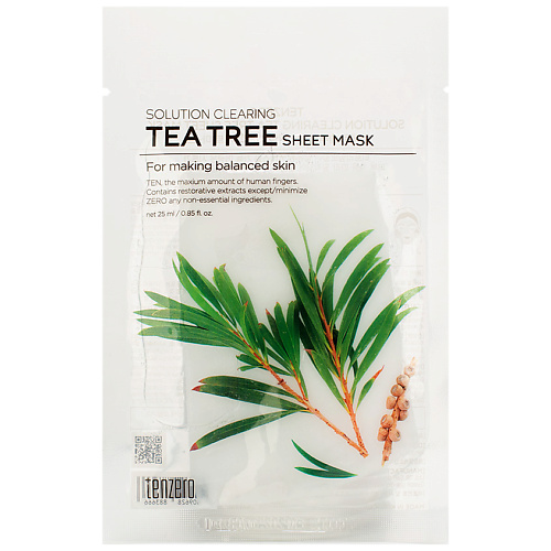 

TENZERO Маска для лица тканевая с экстрактом чайного дерева Solution Calming Tea Tree Sheet Mask 25, Маска для лица тканевая с экстрактом чайного дерева Solution Calming Tea Tree Sheet Mask