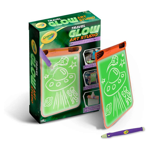Товары для творчества CRAYOLA Набор Glow In The Dark Art Studio: Светящаяся доска+Палочка для рисования
