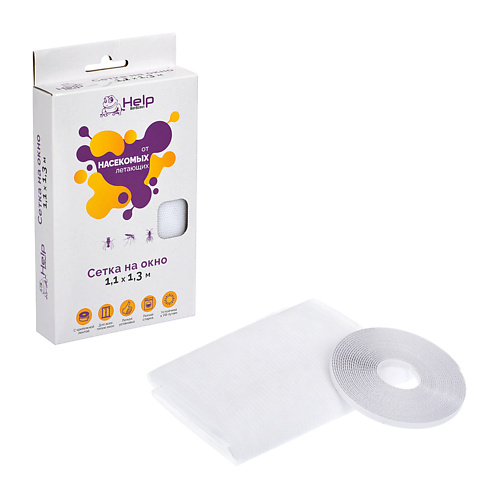 

HELP BOYSCOUT Сетка на окно ПРОТИВОМОСКИТНАЯ с крепежной лентой, Сетка на окно ПРОТИВОМОСКИТНАЯ с крепежной лентой