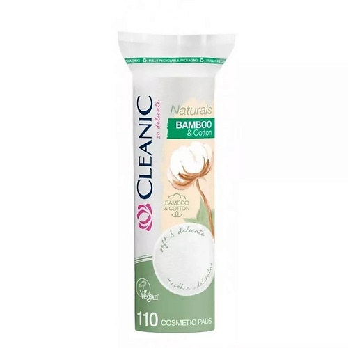 

CLEANIC Naturals Bamboo&Cotton Гигиенические ватные диски 110.0, Naturals Bamboo&Cotton Гигиенические ватные диски