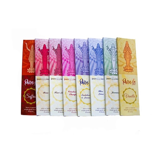 

PURE IN Эксклюзивные благовония. Подарочный набор Цветы 8 запахов 10, Эксклюзивные благовония. Подарочный набор Цветы 8 запахов
