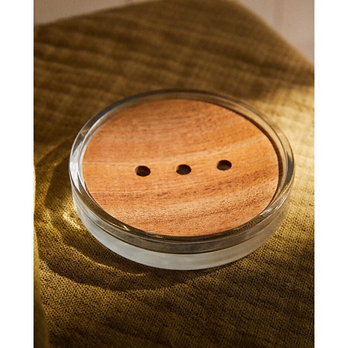 

ZARA HOME Мыльница из стекла и дерева, Мыльница из стекла и дерева