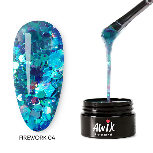 

AWIX Гель лак для дизайна ногтей с шестигранниками Firework, Гель лак для дизайна ногтей с шестигранниками Firework
