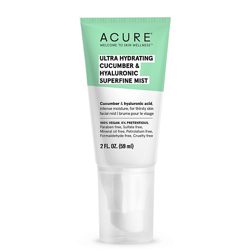 

ACURE Мист для лица огуречный с гиалуроновой кислотой Ultra Hydrating, Мист для лица огуречный с гиалуроновой кислотой Ultra Hydrating