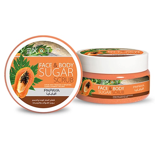 

EXOTICMOOD Сахарный скраб для лица и тела Papaya 300.0, Сахарный скраб для лица и тела Papaya