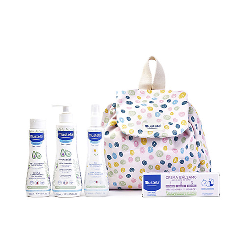 

MUSTELA Набор для купания и ухода за кожей малыша Little Moments Polka Dot Backpack, Набор для купания и ухода за кожей малыша Little Moments Polka Dot Backpack