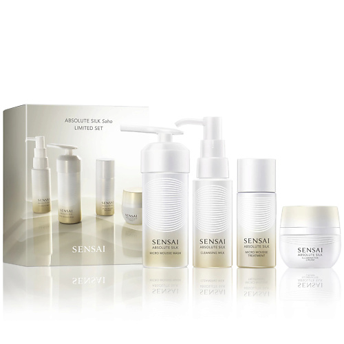 

SENSAI Набор Absolute Silk Saho: Очищающее молочко + Мусс для умывания + Лосьон + Крем для лица, Набор Absolute Silk Saho: Очищающее молочко + Мусс для умывания + Лосьон + Крем для лица