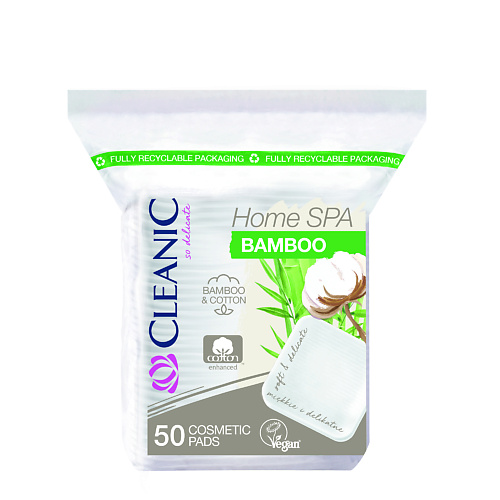 CLEANIC Home Spa Bamboo Ватные диски гигиенические квадратные 500 206₽