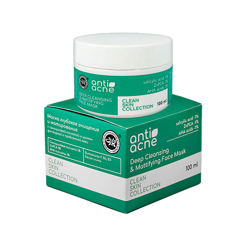 

КРЫМСКАЯ НАТУРАЛЬНАЯ КОЛЛЕКЦИЯ Маска глубокое очищение и матирование anti-acne 100.0, Маска глубокое очищение и матирование anti-acne