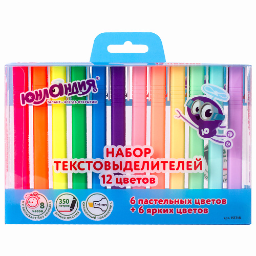 

ЮНЛАНДИЯ Набор текстовыделителей COLORSTAR, Набор текстовыделителей COLORSTAR