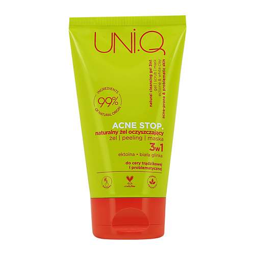 

UNI.Q Гель для умывания ACNE STOP 3в1 с эктоином, лактобионовой кислотой и белой глиной 150.0, Гель для умывания ACNE STOP 3в1 с эктоином, лактобионовой кислотой и белой глиной