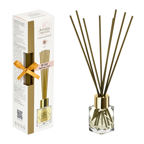 

AROMA REPUBLIC Ароматический диффузор в стеклянном флаконе,"№52 Parisian chic" 30, Ароматический диффузор в стеклянном флаконе,"№52 Parisian chic"