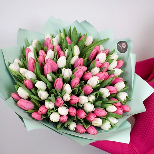 

FLOWERY Моно букет из 101 тюльпана, Моно букет из 101 тюльпана