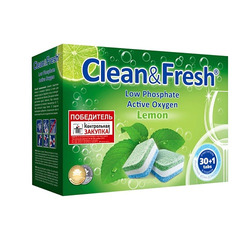 

CLEANANDFRESH Таблетки для посудомоечной машины 30.0, Таблетки для посудомоечной машины