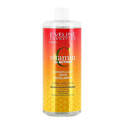 

EVELINE Мицеллярная вода VITAMIN C с эффектом сияния 500, Мицеллярная вода VITAMIN C с эффектом сияния
