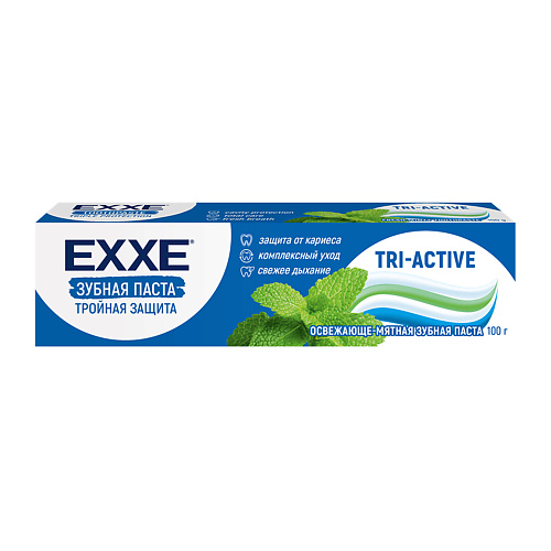 

EXXE Зубная паста Тройная защита "TRI-ACTIVE" 100, Зубная паста Тройная защита "TRI-ACTIVE"