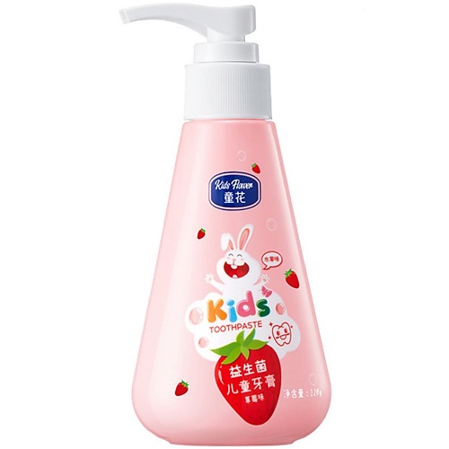 

KIDS FLOWER Детская зубная паста с пребиотиком и вкусом клубники 120.0, Детская зубная паста с пребиотиком и вкусом клубники