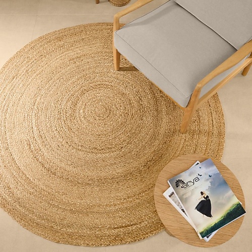 

ARYA HOME COLLECTION Круглый плетеный ковер ручной работы из джута Hector 120, Круглый плетеный ковер ручной работы из джута Hector 120
